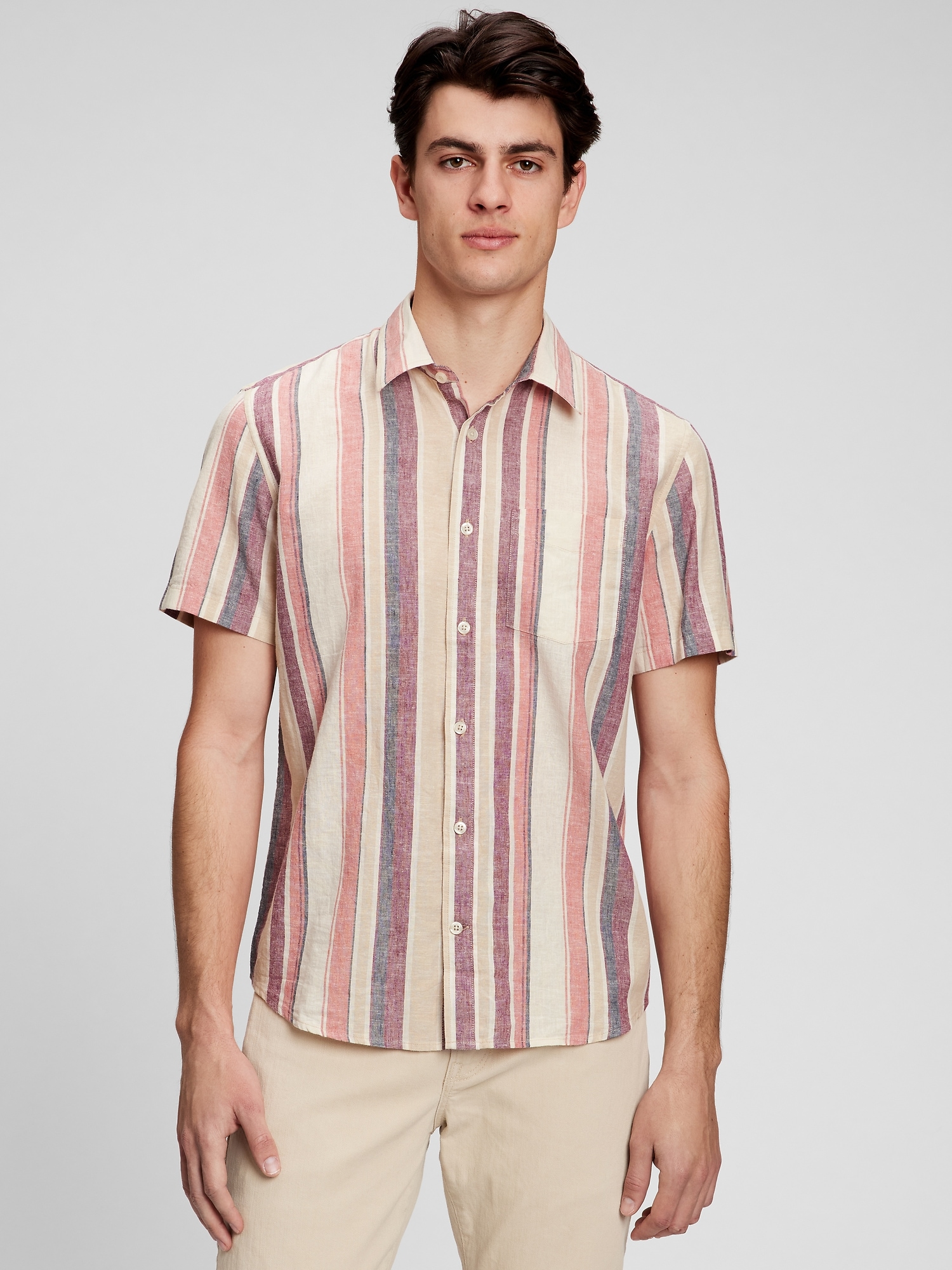 Linen-Blend Shirt in Standard Fit