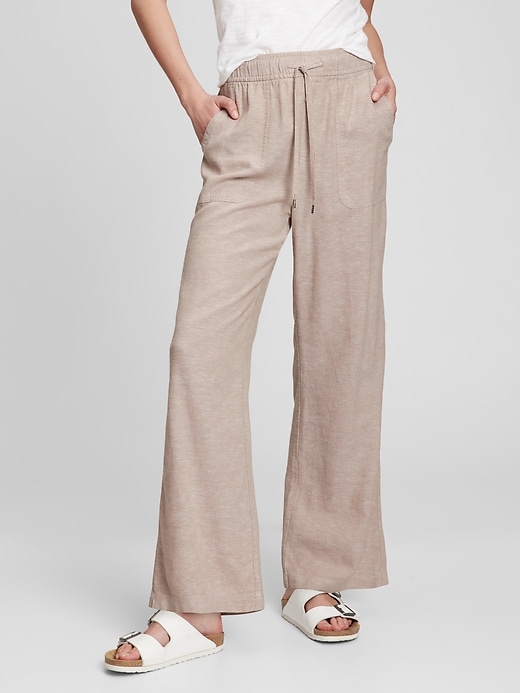 Image number 7 showing, Wide-Leg Linen Pull-On Pants