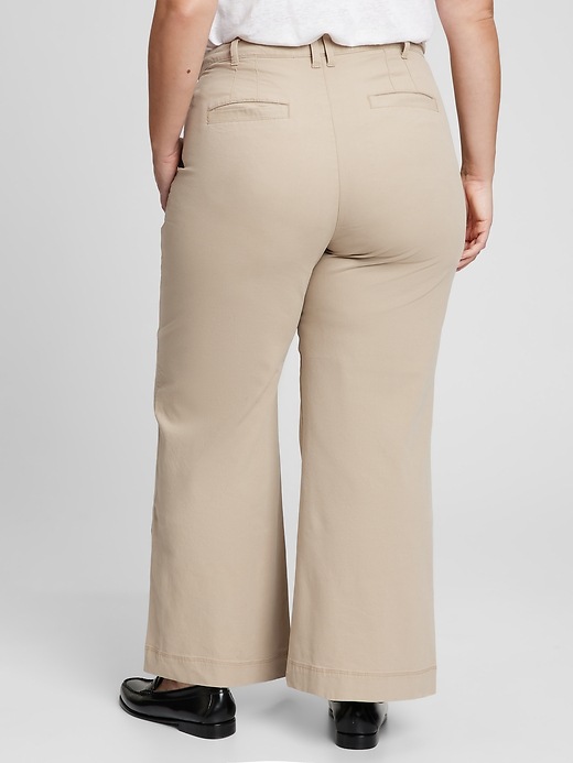 Image number 2 showing, High Rise Wide-Leg Khakis with Washwell