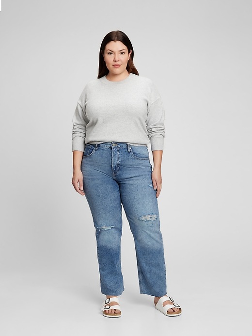 Image number 3 showing, High Rise Distressed '90s Loose Jeans with Washwell
