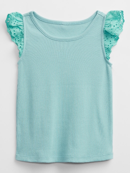 View large product image 1 of 1. Toddler Eyelet Flutter Top