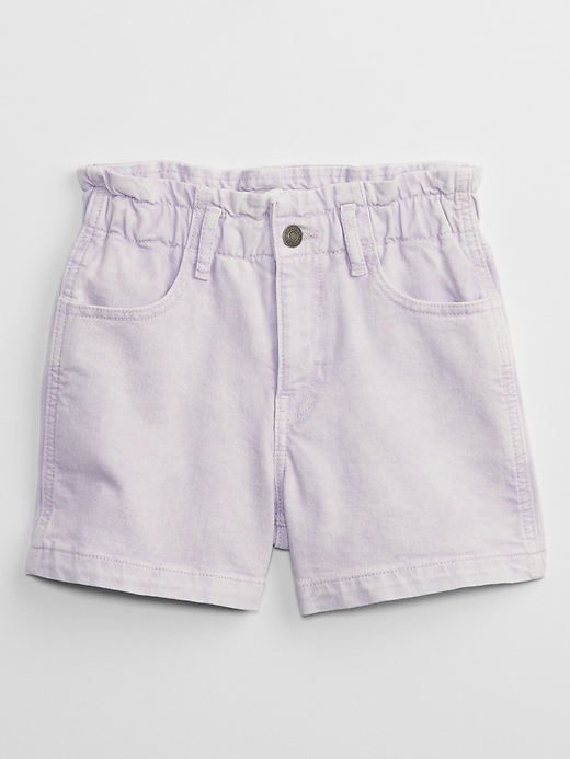 High Rise Paperbag Mom Jean Shorts with Washwell