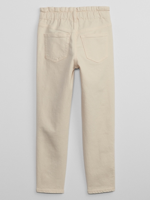 Kids High Rise Paperbag Mom Jeans with Washwell