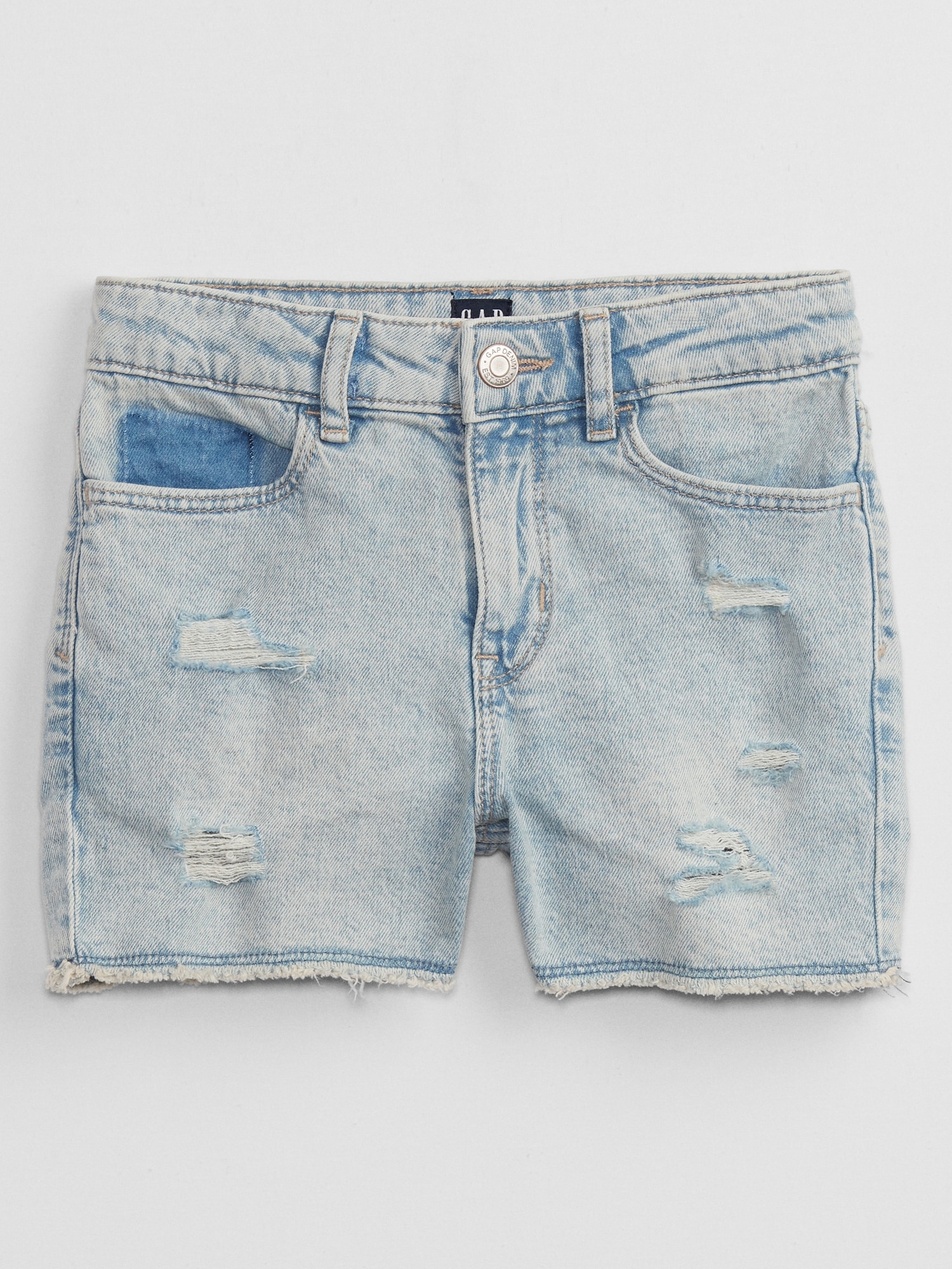 Kids High Rise Denim Shorts