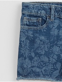View large product image 3 of 3. Kids High Rise Print Denim Shorts with Washwell