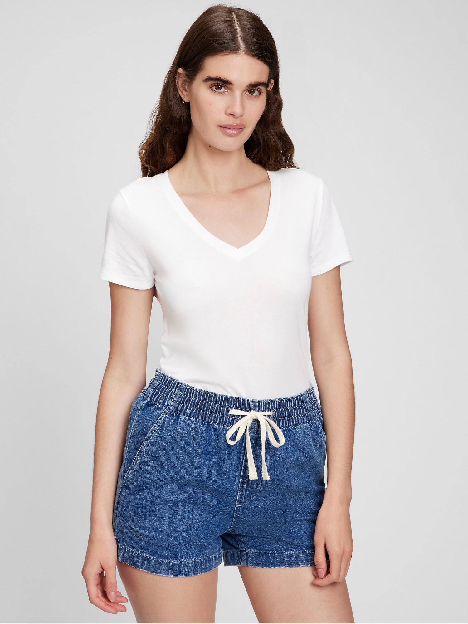 womens white v neck t shirt pack