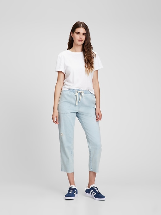 Image number 1 showing, Mid Rise Distressed Easy Jeans with Washwell