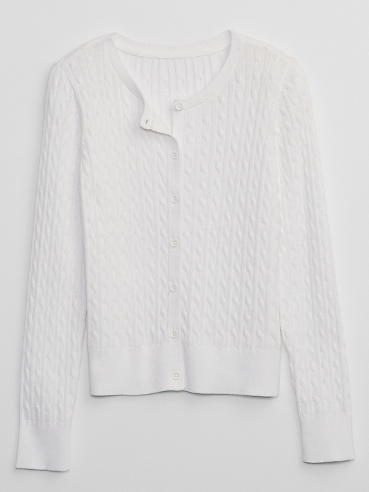 View large product image 1 of 2. Kids Uniform Cable-Knit Cardigan