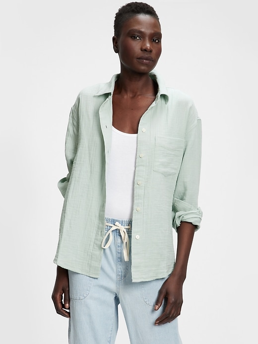 Image number 1 showing, Gauze Big Shirt