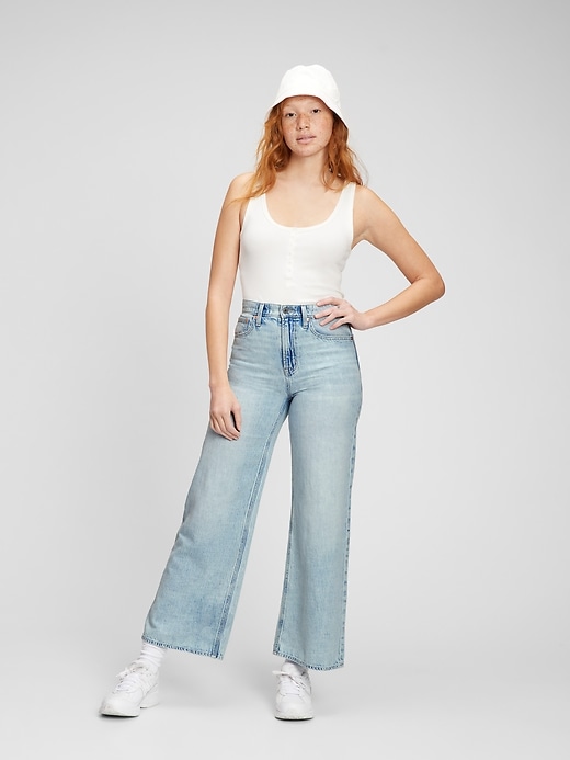 Image number 1 showing, High Rise Wide-Leg Jeans