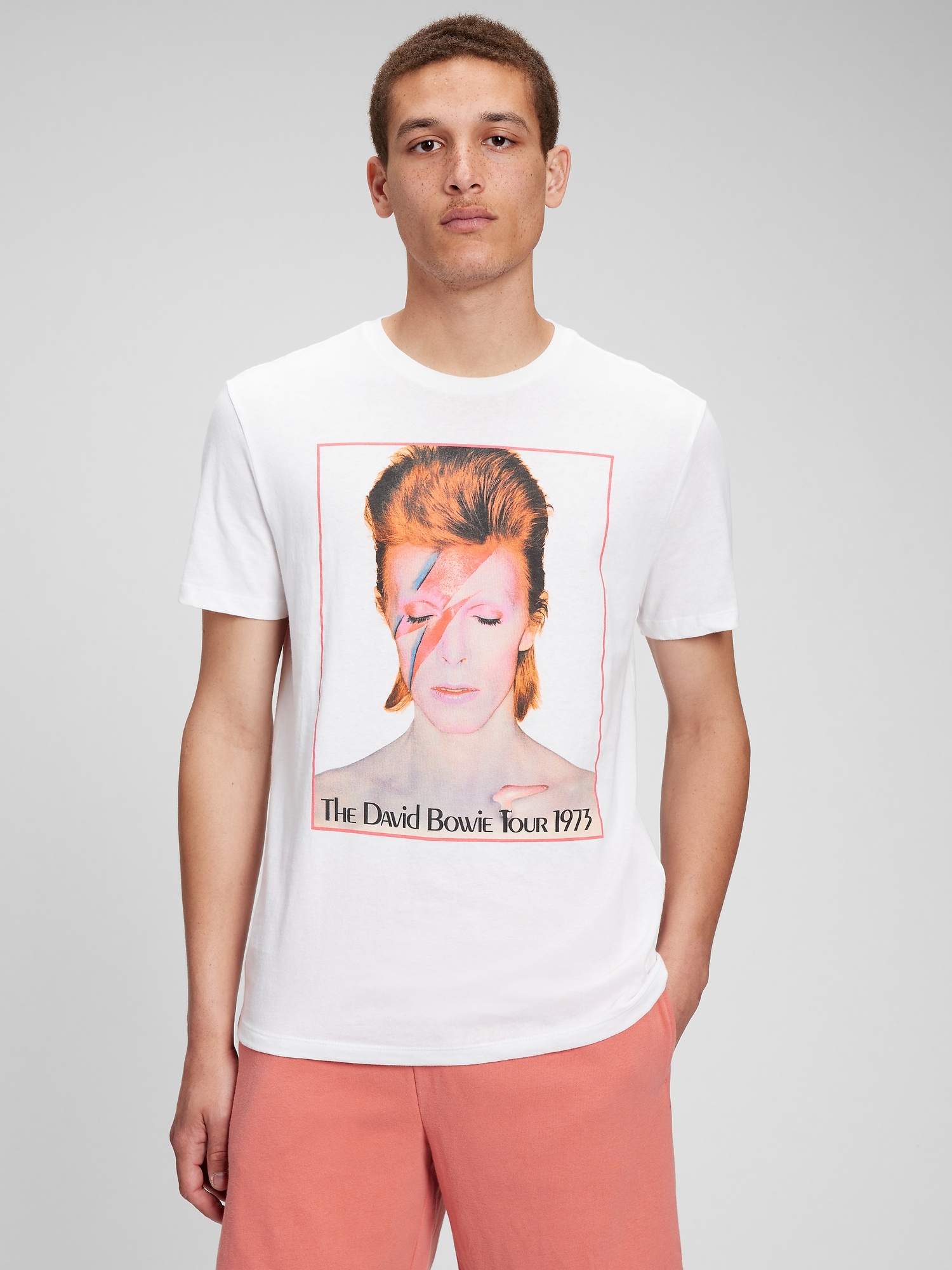 DAVID BOWIE Bowie Sketch Heather Grey Poly-Cotton T-Shirt Licensed Merchandise