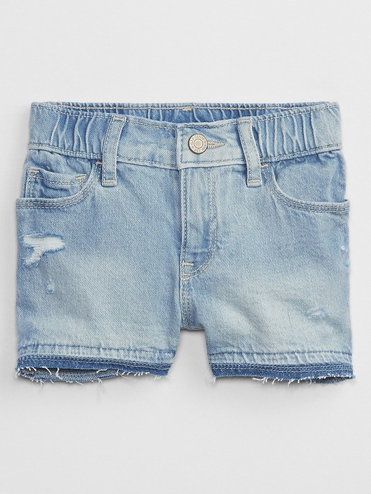 Toddler High Rise Denim Shortie Shorts with Washwell