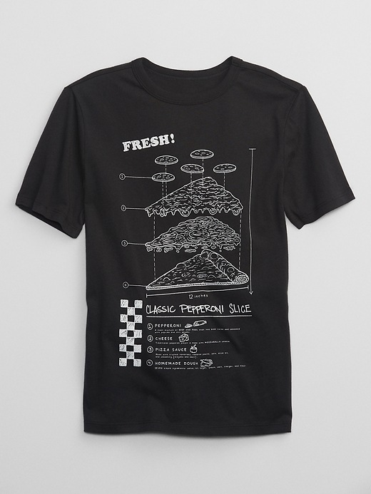 Slice Of Pepperoni Pizza Gray Graphic T Shirt