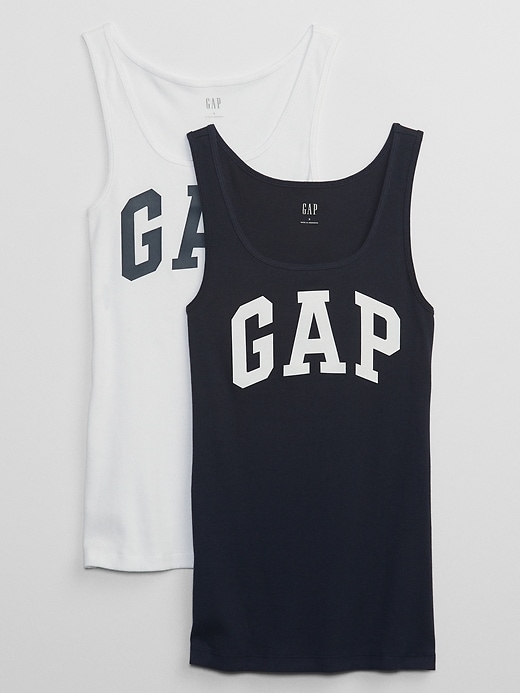2-Pack Gap Factory Women's Ribbed Gap Logo Tank Top (Navy Uniform)
