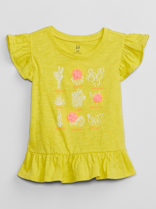 View large product image 1 of 1. Toddler 3D Graphic Peplum T-Shirt