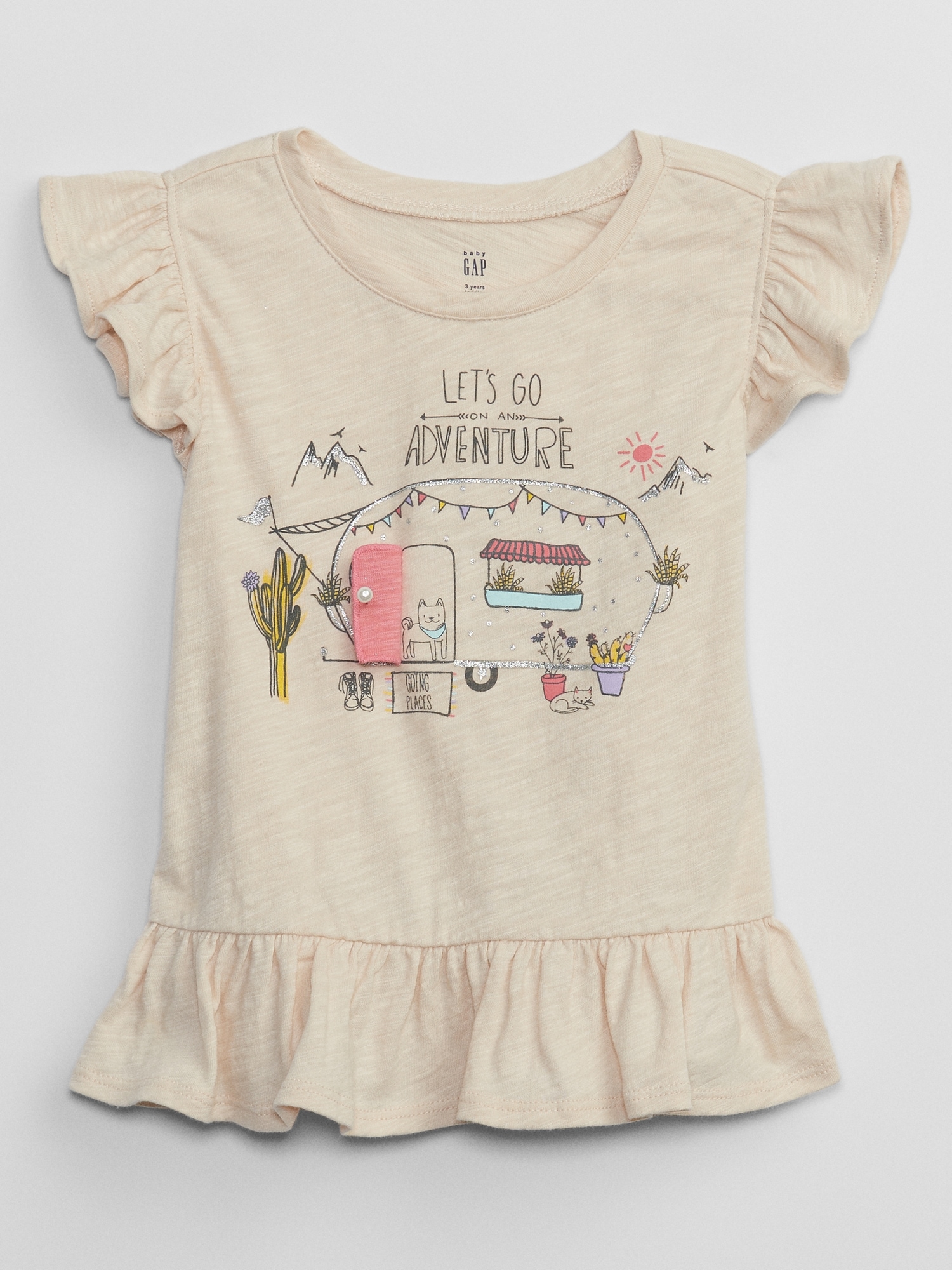 Toddler 3D Graphic Peplum T-Shirt | Gap Factory