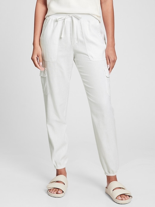 Linen-Blend Utility Joggers Gap Factory