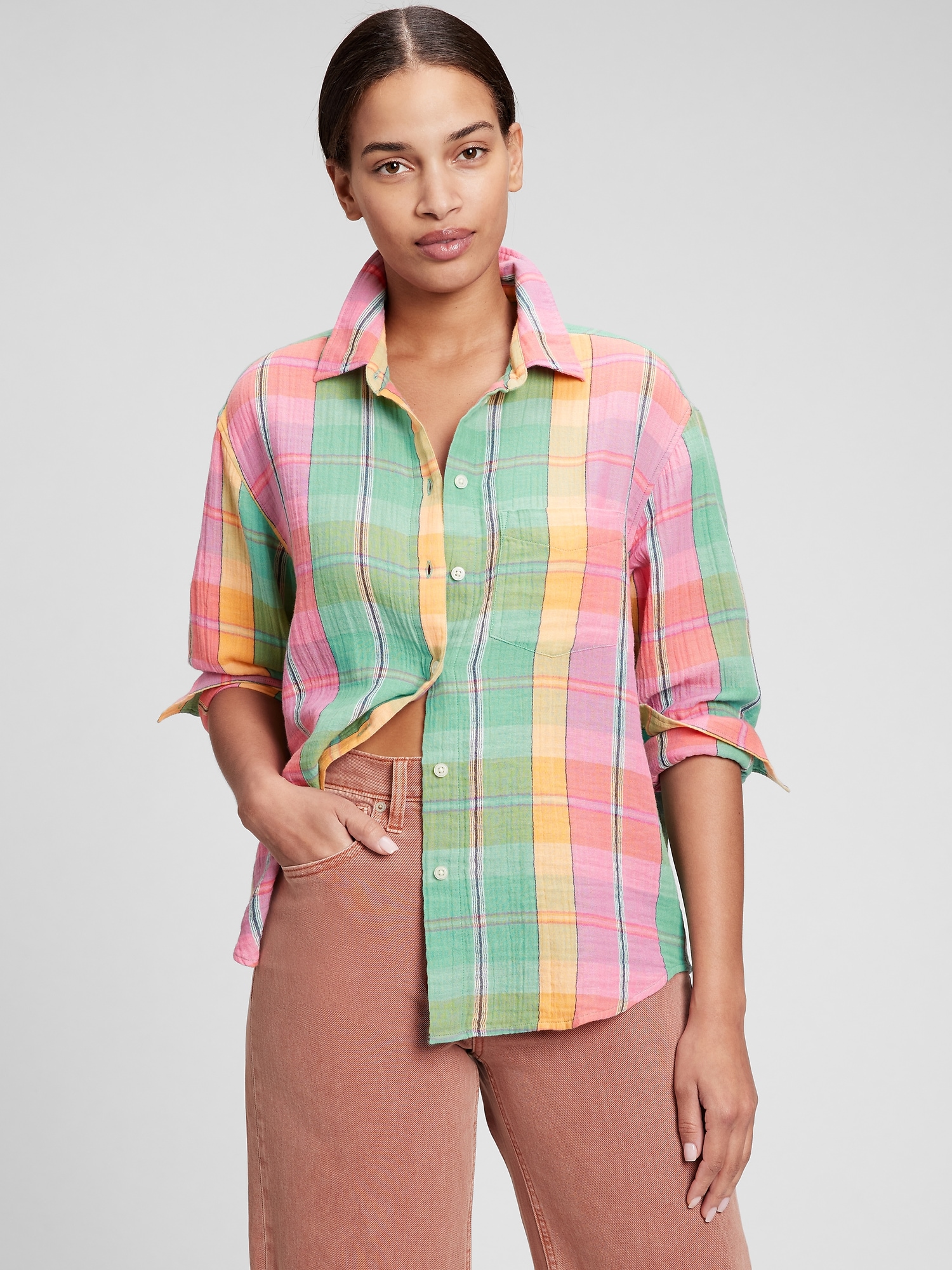 Gauze Big Shirt Gap Factory