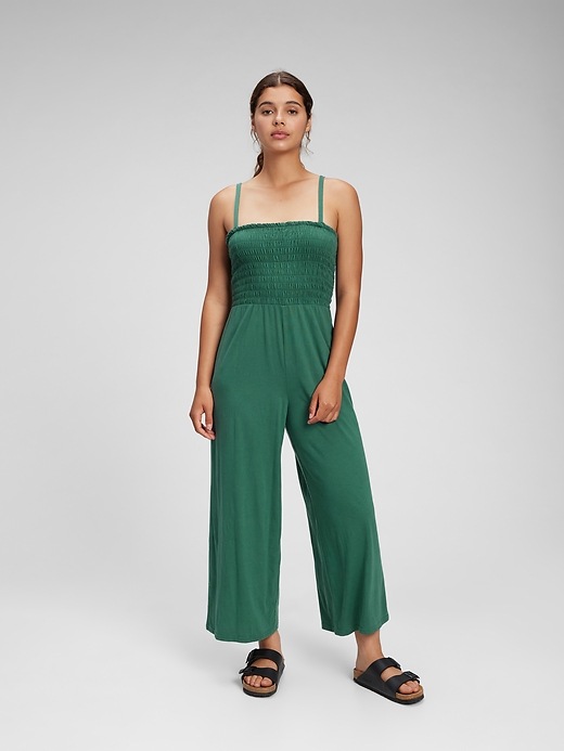 Image number 8 showing, Wide-Leg Smocked Jumpsuit