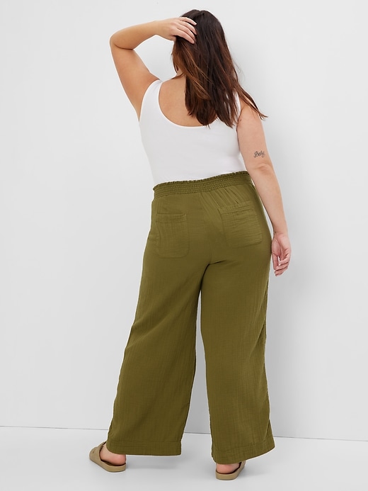 Image number 2 showing, Gauze Wide-Leg Pull-On Pants