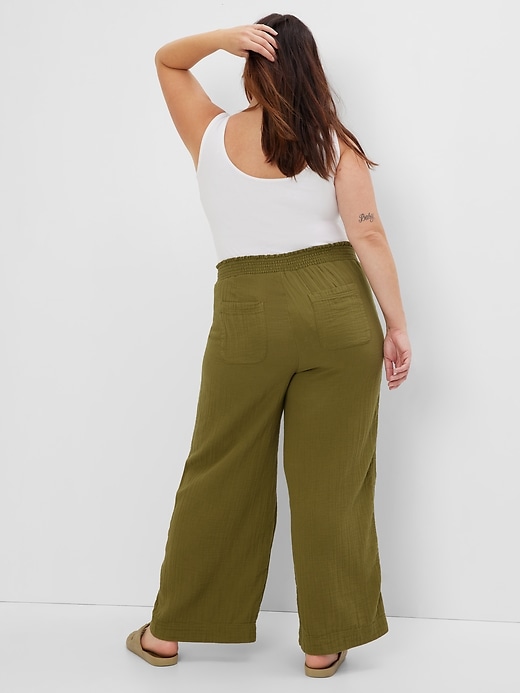 Gauze Wide-Leg Pull-On Pants | Gap Factory