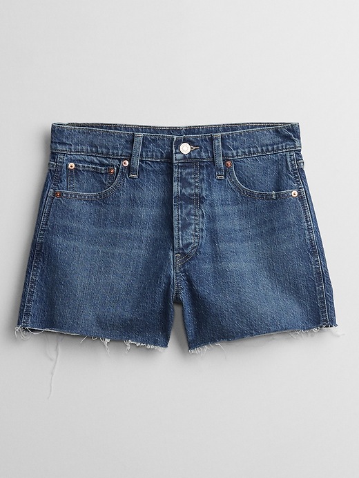 Image number 3 showing, 3.5" High Rise Cheeky Denim Shorts with Washwell