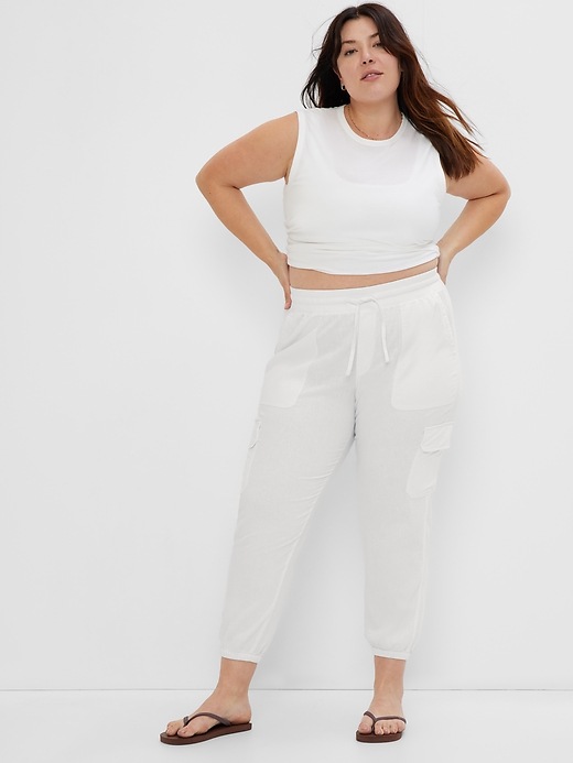 Linen-Blend Utility Joggers | Gap Factory