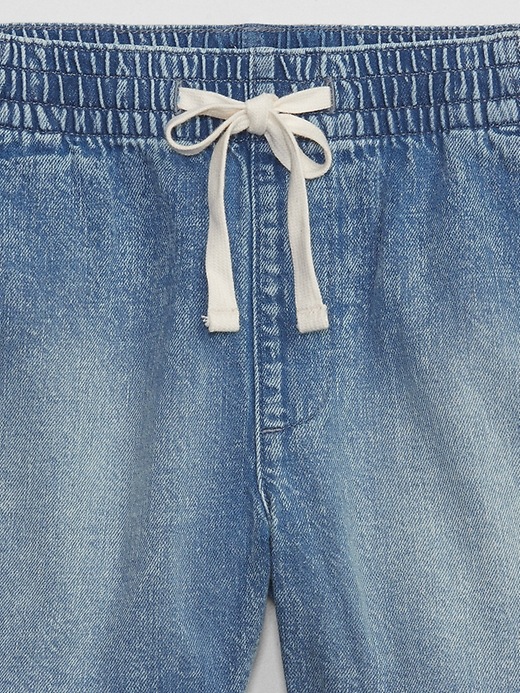 Image number 4 showing, 3.5" High Rise Distressed Denim Pull-On Shorts