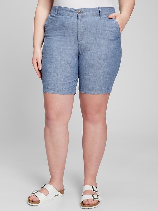 Image number 5 showing, 9" Chambray Bermuda Shorts with Washwell