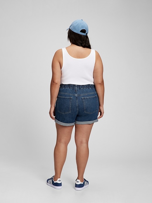 Image number 6 showing, 3.5" High Rise Cheeky Denim Shorts with Washwell