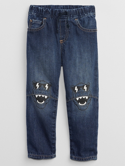 View large product image 1 of 2. babyGap Pull-On Slim Dino Jeans with Washwell