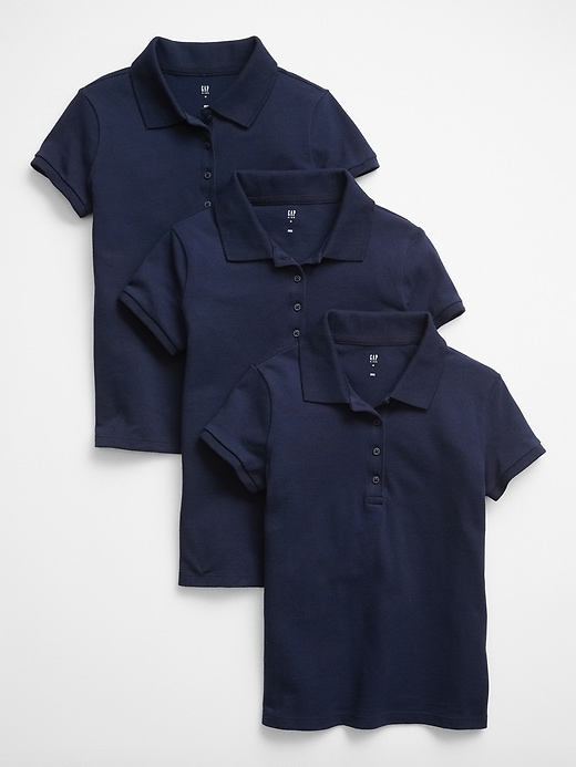 View large product image 1 of 1. Kids Uniform Stretch Pique Polo Shirt (3-Pack)