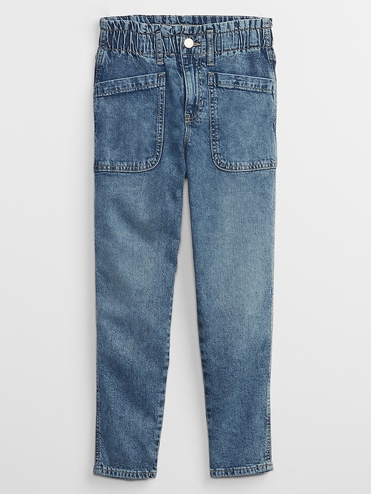 View large product image 1 of 2. Kids High Rise Mom Jeans with Washwell