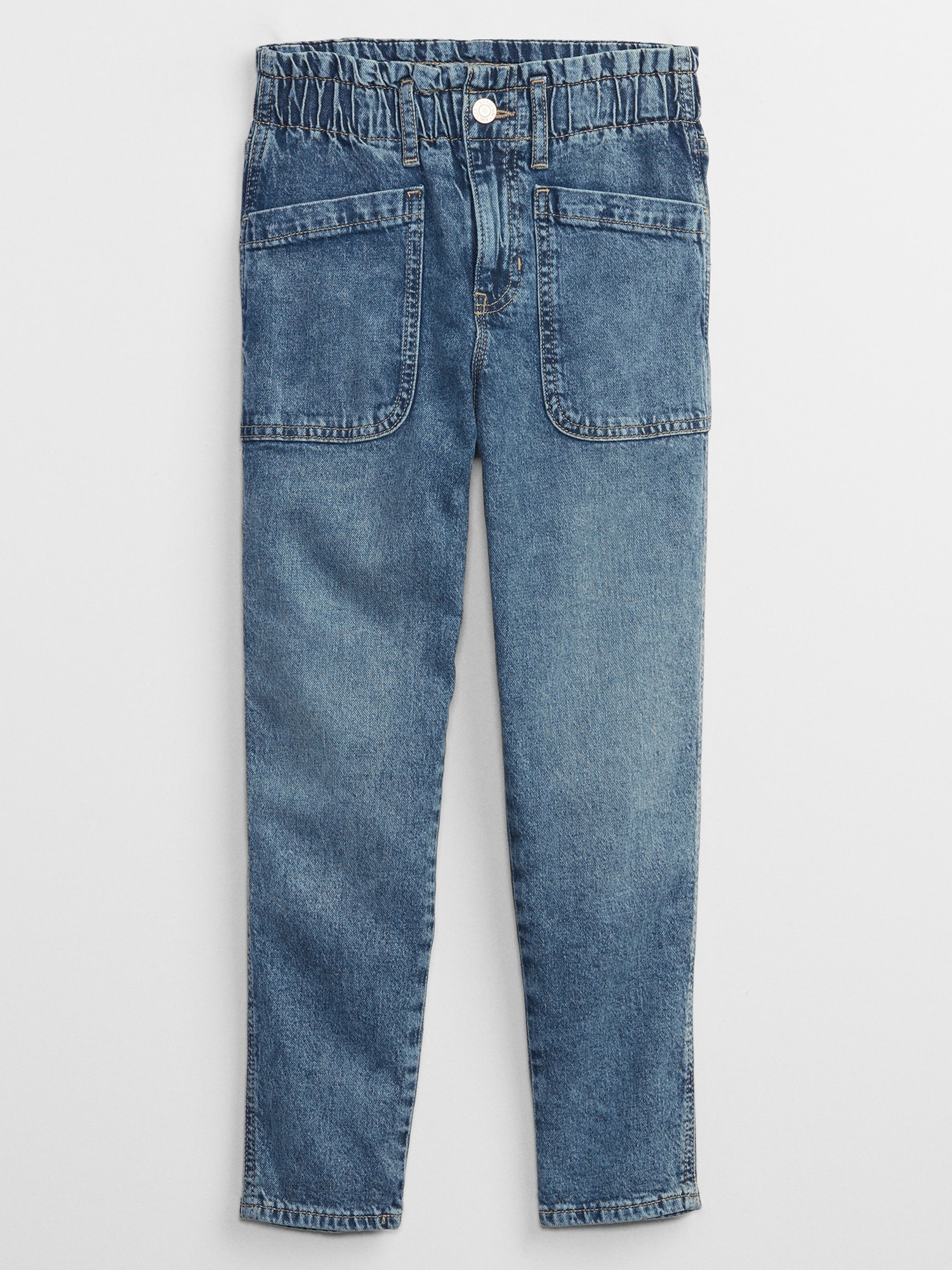 Kids High Rise Mom Jeans with Washwell