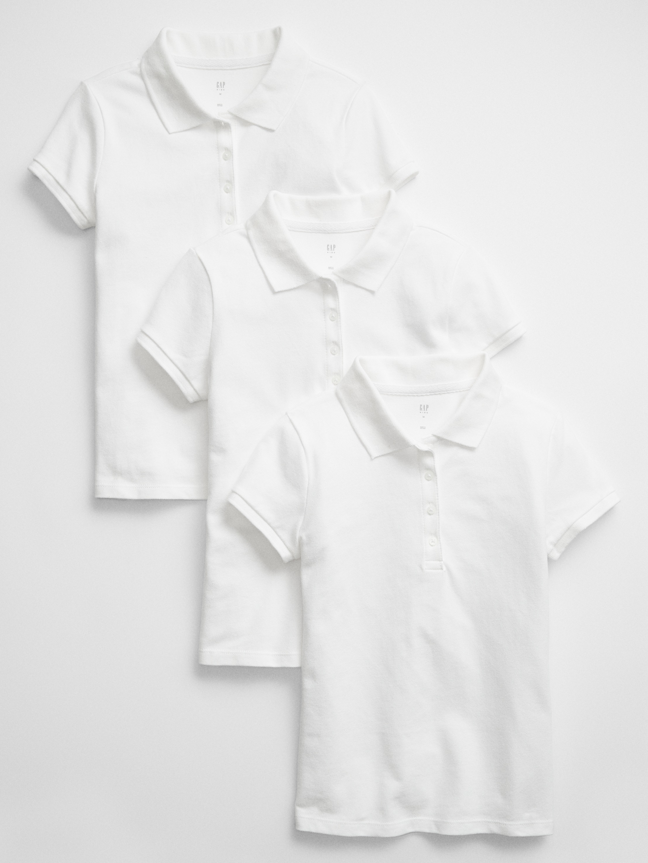 Kids Uniform Stretch Pique Polo Shirt (3-Pack)