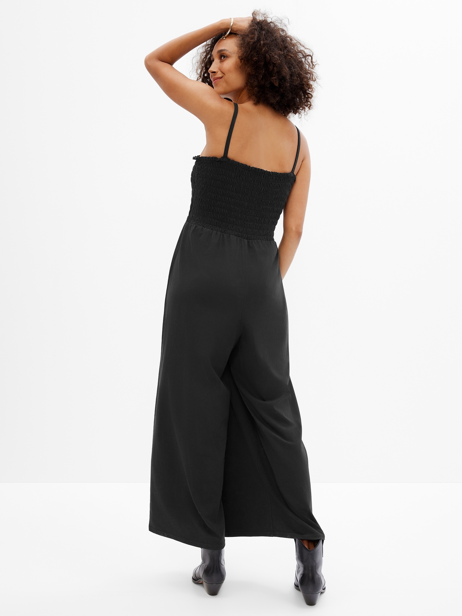 WideLeg Smocked Jumpsuit Gap Factory