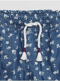 View large product image 3 of 3. babyGap Chambray Utility Pull-On Shorts with Washwell