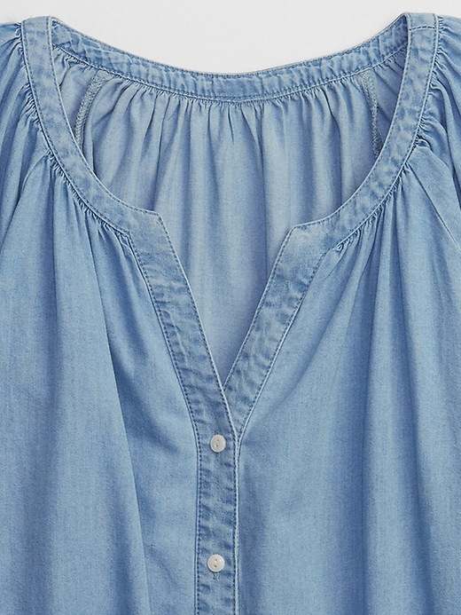Image number 4 showing, Chambray Splitneck Top with Washwell