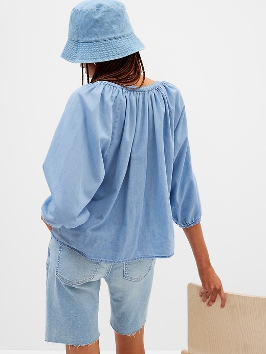 Image number 6 showing, Chambray Splitneck Top with Washwell