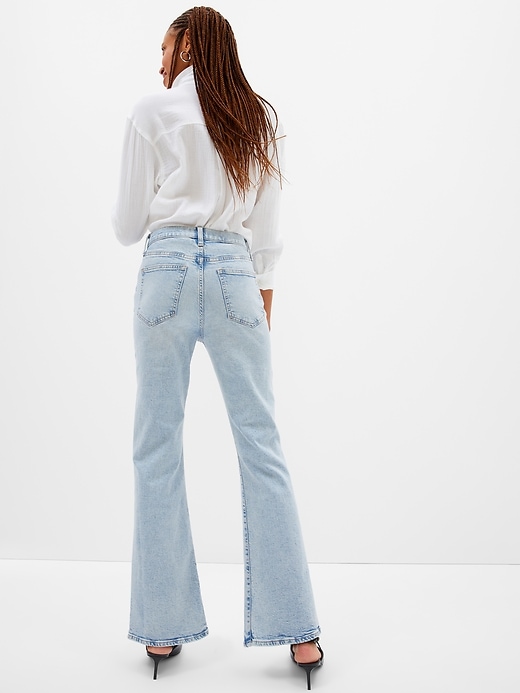 Image number 6 showing, High Rise Destructed '70s Flare Jeans with Washwell