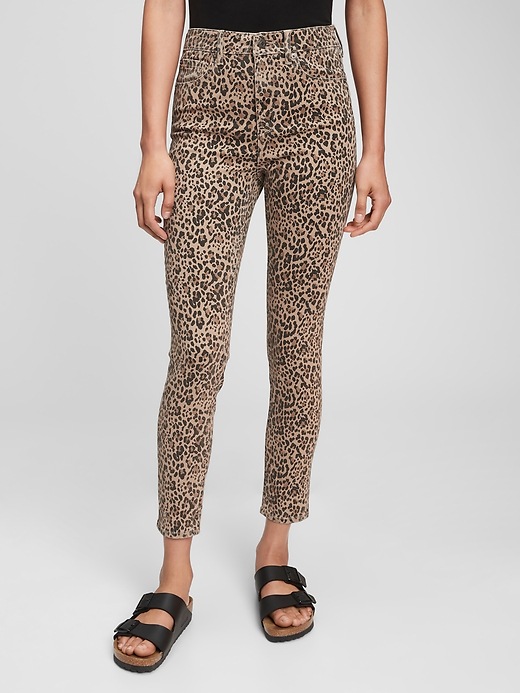 Image number 1 showing, High Rise Universal Print Legging Jeans with Washwell