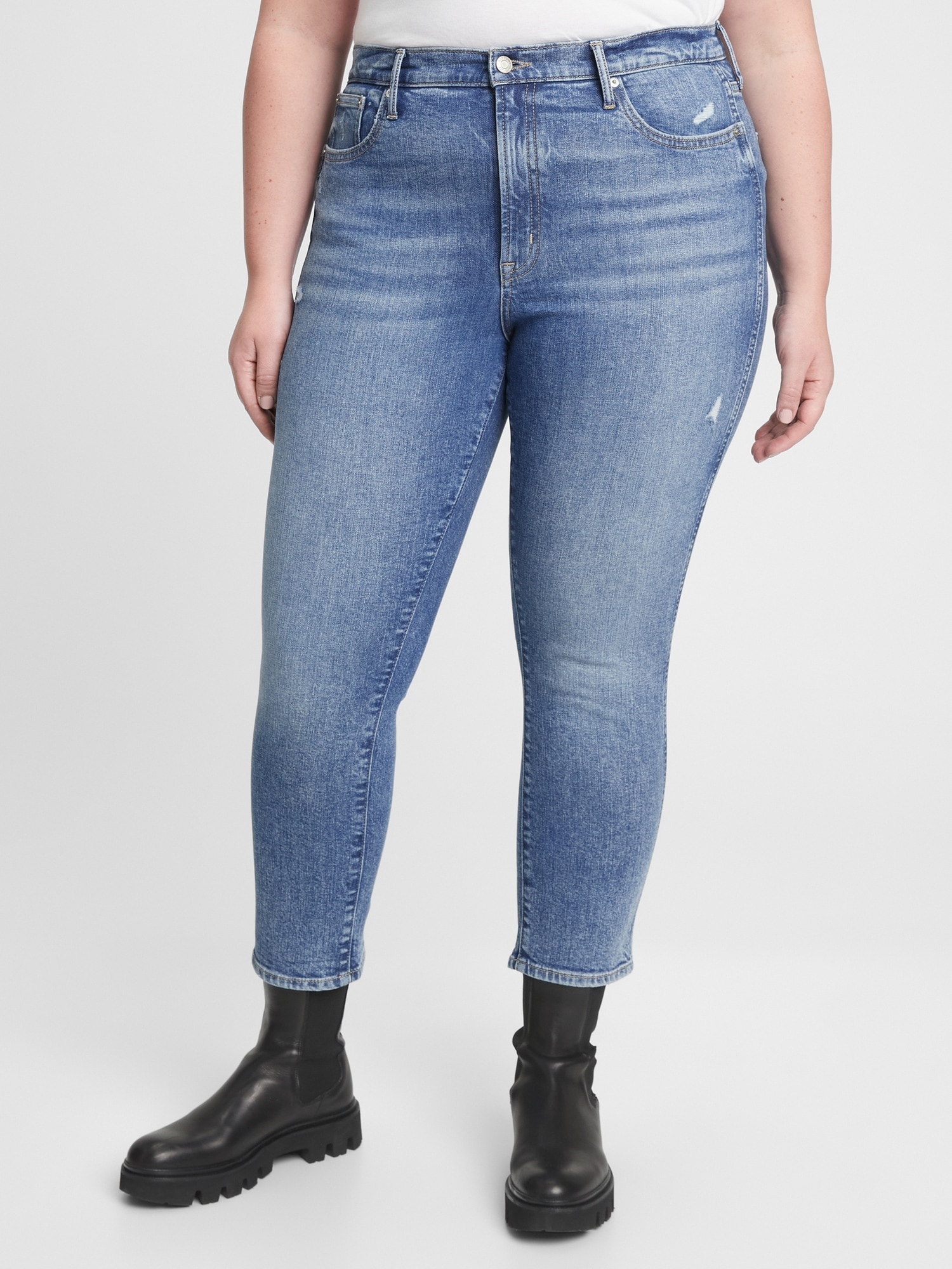 High Rise Distressed Vintage Slim Jeans | Gap Factory
