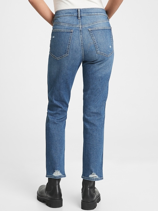 Image number 2 showing, Mid Rise Distressed Vintage Slim Jeans with Washwell