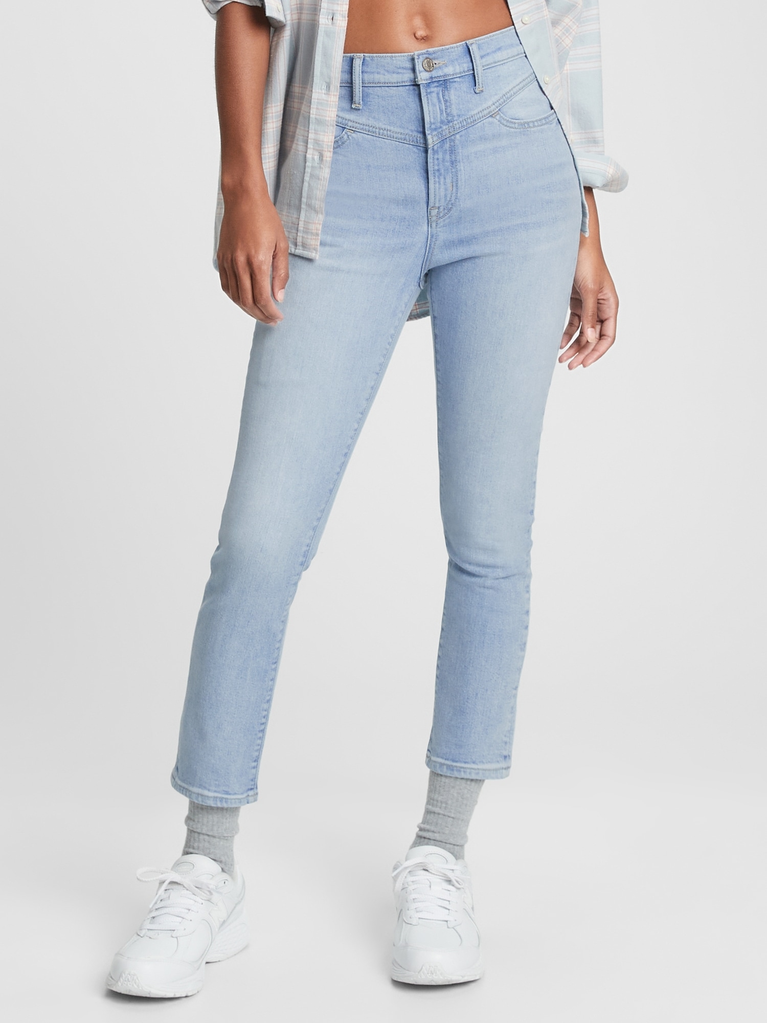 High Rise Vintage Slim Jeans - Light Shuksan