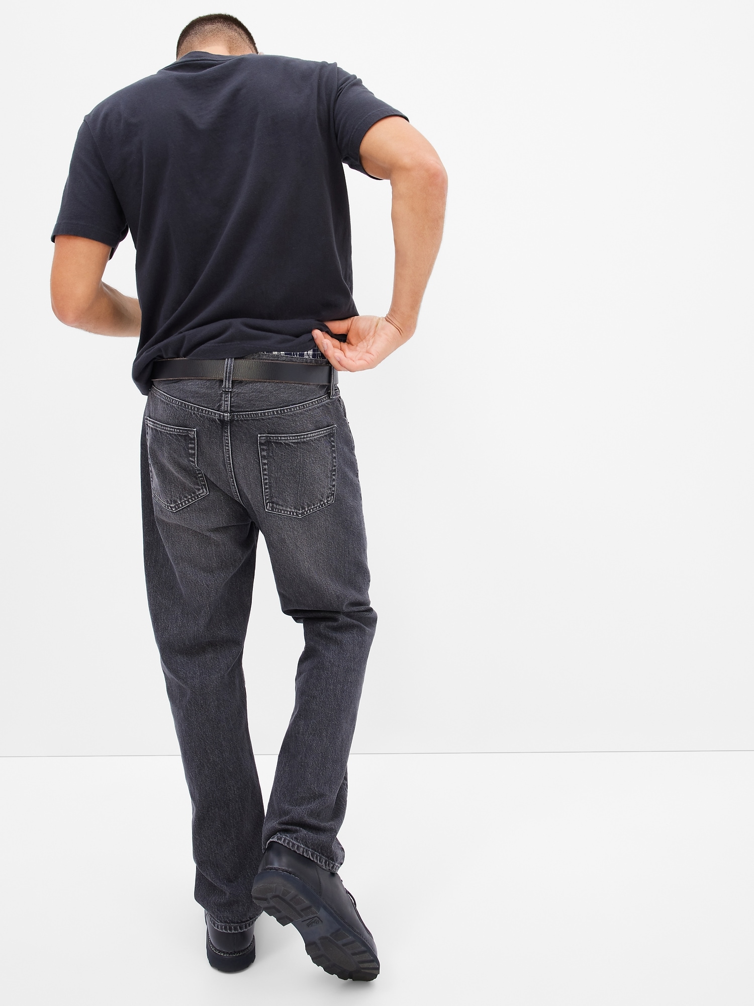 Men's Leather Belt by Gap True Black Size 28W