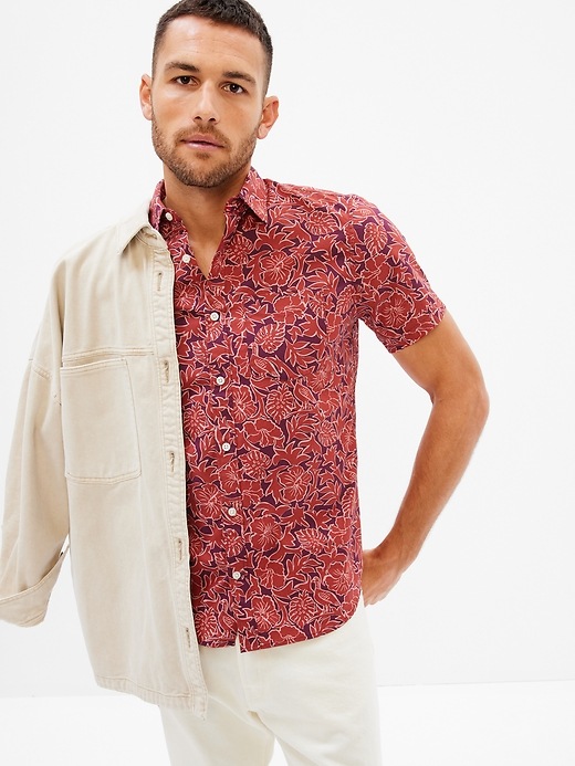 GAP Men's Slim Stretch Poplin Shirt - Modern Fitted Button-Down For Work Or Casual Wear - View #8
