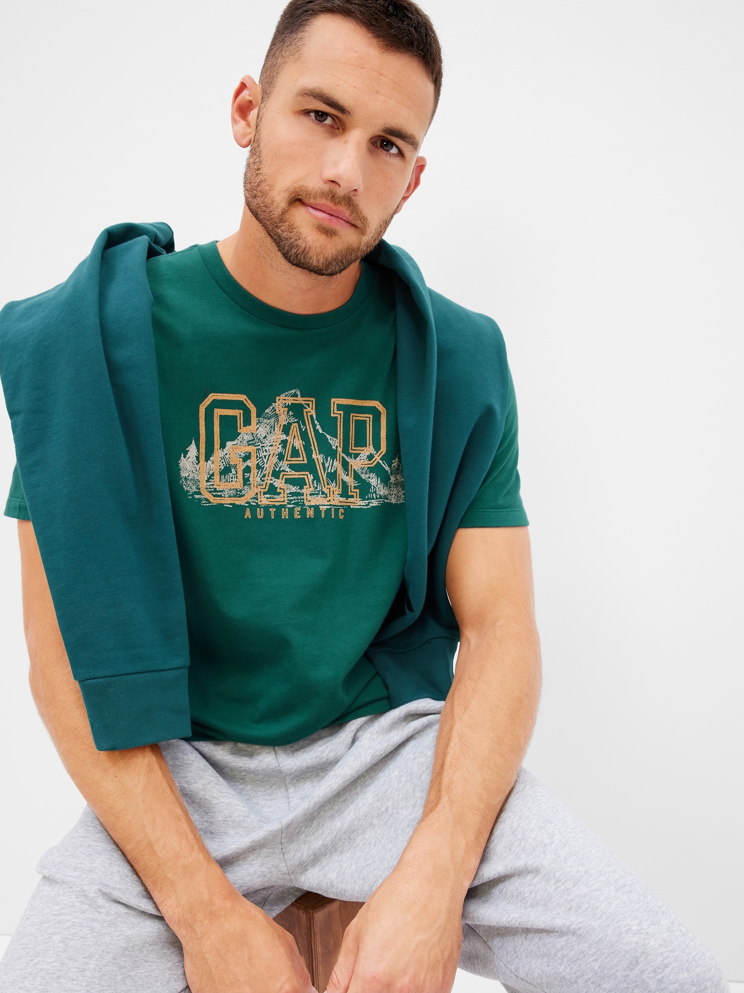 Camiseta Básica Gap Para Hombre - Logo Clásico, Algodón Suave, Estilo Casual Americano
