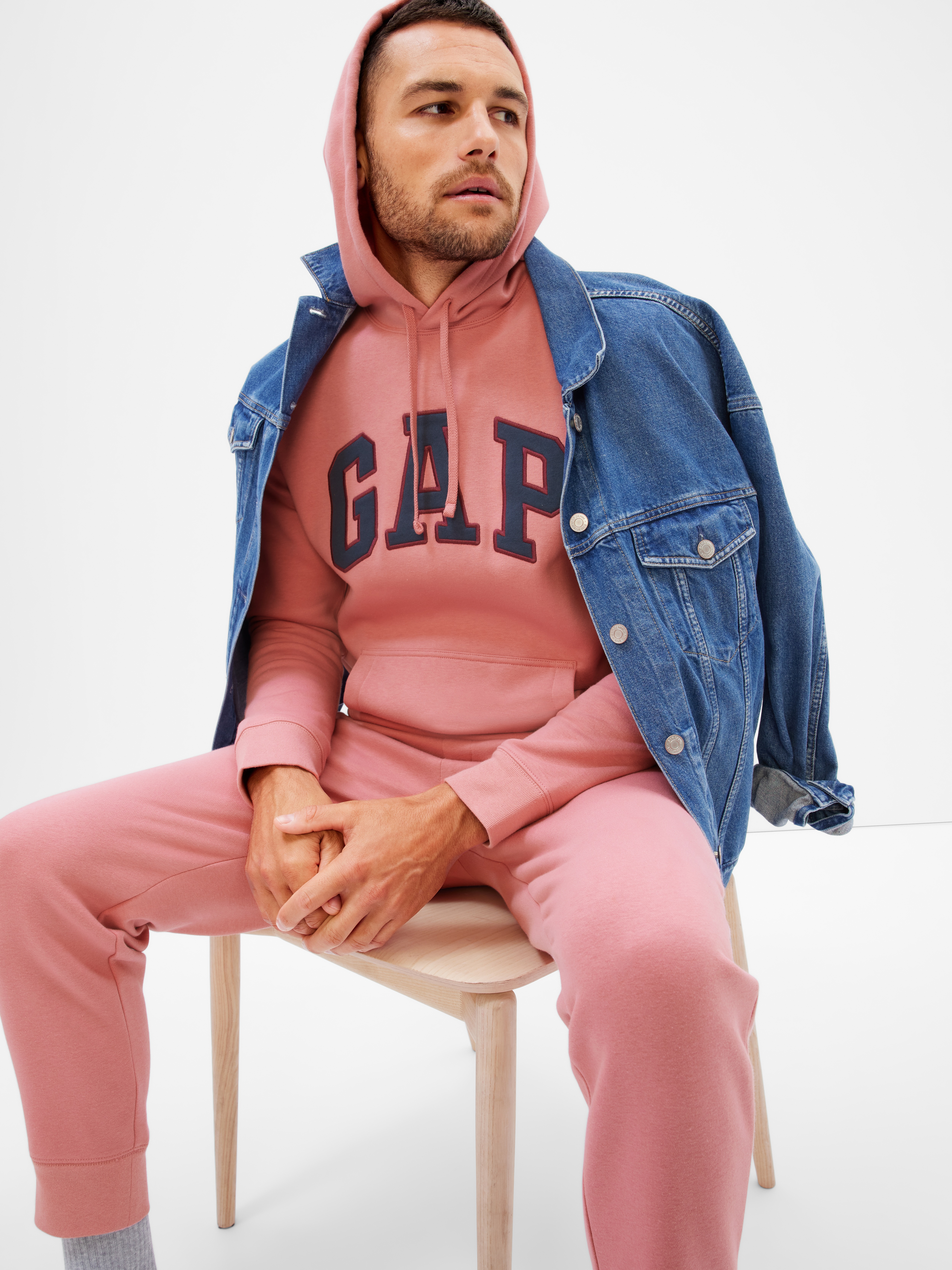 mens pink gap hoodie