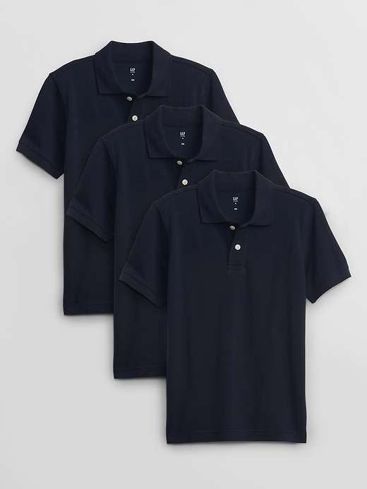 View large product image 1 of 1. Kids Uniform Pique Polo Shirt (3-Pack)