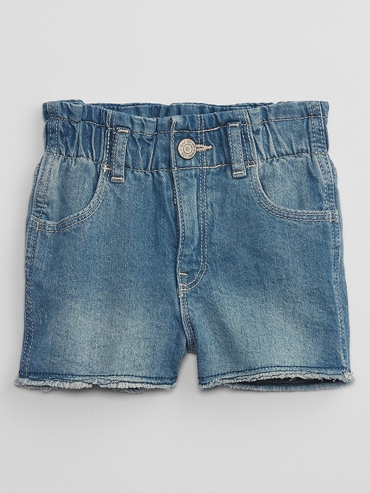 View large product image 1 of 3. babyGap Paperbag Mom Jean Shorts with Washwell